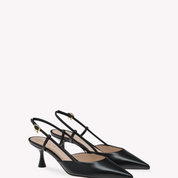 Gianvito Rossi Ascent 55 Black Leather Slingbacks, size 38 - Picture 2 of 9